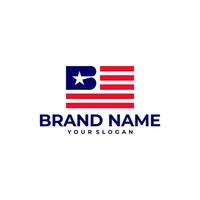 brief b eerste Amerikaans vlag logo icoon illustratie vector