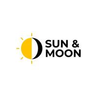 zon en maan tijd nacht logo icoon illustratie vector