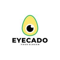 avocado oog fruit lens logo icoon illustratie vector