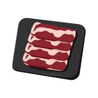 verkoudheid bezuinigingen. rood gesneden rundvlees steak Aan steen dienblad vector