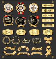 Luxe premium gouden insignes en labels vector