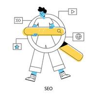 trendy seo concepten vector