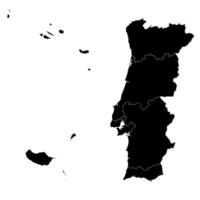 kaart van Regio's van Portugal. illustratie. vector