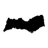 Algarve regio kaart, administratief divisie van Portugal. illustratie. vector
