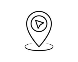 pin lijn kaartpictogram. eenvoudige omtrekstijl. locatie, reispunt, gps, bestemming, markering, aanwijzerconcept voor web- en app-ontwerp. vectorillustratie geïsoleerd op wit ontwerp. bewerkbare lijn eps 10 vector