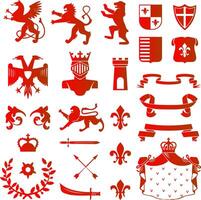 rood heraldisch icoon vector