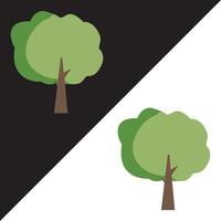 vlak boom icoon illustratie, groen boom icoon. vlak kleur ontwerp. geïsoleerd Aan zwart en wit achtergrond. vector