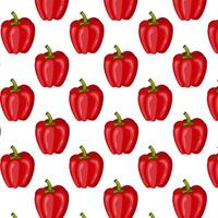 naadloos patroon rood klok peper, paprika, groente, gezond voedsel. klok peper in tekenfilm stijl. grafisch element voor kleding stof, textiel, kleding, omhulsel papier, behang, poster. illustratie vector
