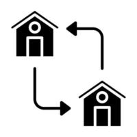 huis uitwisseling glyph icoon vector