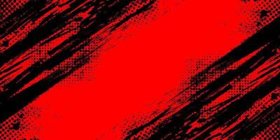 zwart en rood grunge borstel achtergrond met halftone effect. retro grunge achtergrond vector