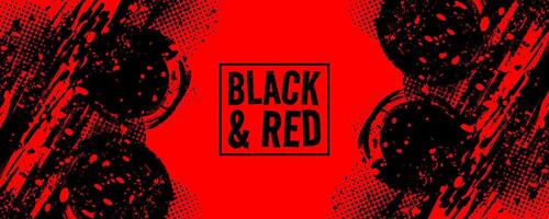 zwart en rood grunge borstel achtergrond met halftone effect. retro grunge achtergrond vector