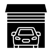 auto garage glyph icoon vector