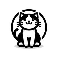 kat schattig logo ontwerp inspiratie, zwart kat logo illustratie vector