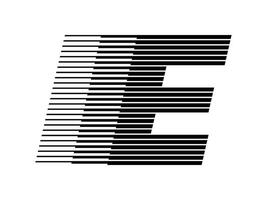 e alfabet logo lijn snelheid abstract optisch illusie streep halftone symbool icoon illustratie vector