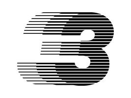 3 aantal snelheid lijn abstract optisch illusie streep halftone symbool icoon illustratie vector