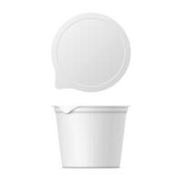 realistisch yoghurt-, ijs- of zure roompakket vector