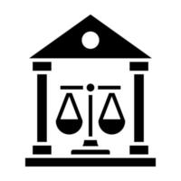 glyph-pictogram van het gerechtsgebouw vector