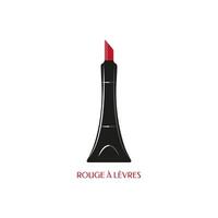 rood lipstic ontwerp grafisch rouge een levres Parijse schoonheidsmiddelen luxe stijl vector