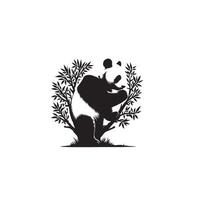 panda silhouet Aan wit achtergrond. panda logo, panda illustratie vector