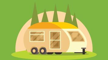 kamp plaats in de wild Woud met tenten illustratie vector