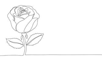rozenknop een lijn continu. lijn kunst roos. hand- getrokken kunst. vector