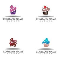 cupcake bakkerij logo zoet dessert sjabloon pictogram bakkerij ontwerp vector