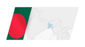 Bangladesh kaart in modern stijl met vlag van Bangladesh Aan links kant. vector