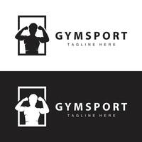 Sportschool logo, geschiktheid Gezondheid, spier training silhouet ontwerp, geschiktheid club vector