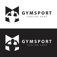 Sportschool logo, geschiktheid Gezondheid, spier training silhouet ontwerp, geschiktheid club vector