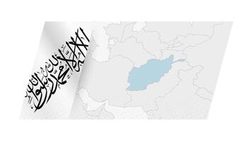 afghanistan kaart in modern stijl met vlag van afghanistan Aan links kant. vector