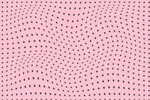 gemakkelijk abstract zwart kleur klein ster golvend vervormen patroon Aan baby roze kleur achtergrond een roze achtergrond met zwart sterren en dots vector