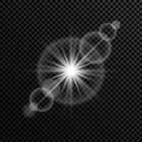 effect sprankelend sterren licht barsten explosie, flikkeren en knippert lichten. verzameling van verschillend licht Effecten Aan zwart achtergrond. transparant lens fakkels en verlichting Effecten. ontwerp. vector