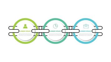 tijdlijn infographic ontwerp met cirkel voor bedrijf sjabloon. 3 stappen. vector