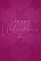 Valentijnsdag wenskaart banner uitnodiging flyer brochure. delicate vrouwelijke rijke stijl. fuchsia hartvorm en minimalistische modebelettering vector