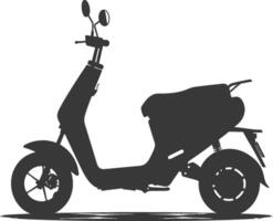 silhouet elektrisch scooter vol zwart kleur enkel en alleen vector