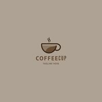 minimalistische koffie kop logo met stoom- vector