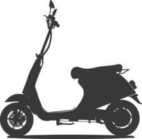 silhouet elektrisch scooter vol zwart kleur enkel en alleen vector