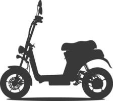 silhouet elektrisch scooter vol zwart kleur enkel en alleen vector