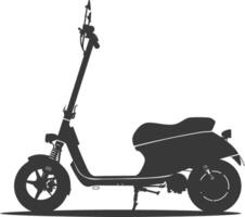 silhouet elektrisch scooter vol zwart kleur enkel en alleen vector