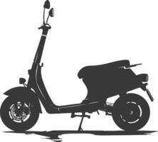 silhouet elektrisch scooter vol zwart kleur enkel en alleen vector