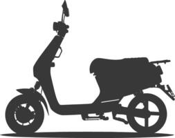 silhouet elektrisch scooter vol zwart kleur enkel en alleen vector