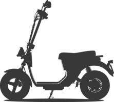 silhouet elektrisch scooter vol zwart kleur enkel en alleen vector