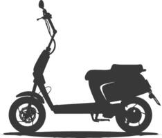 silhouet elektrisch scooter vol zwart kleur enkel en alleen vector