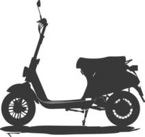 silhouet elektrisch scooter vol zwart kleur enkel en alleen vector