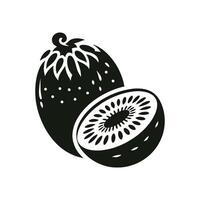 zwart en wit kiwi fruit illustratie - hoge kwaliteit kunst voor downloaden vector