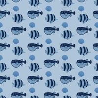 clown vis Bij nacht naadloos patroon ontwerp vector