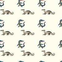 draken en krokodillen naadloos patroon ontwerp vector