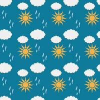 zonnig en regenachtig naadloos patroon ontwerp vector