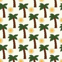 Hallo zomer palm bomen naadloos patroon ontwerp vector