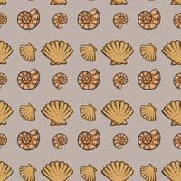 schelpen en zand naadloos patroon ontwerp vector